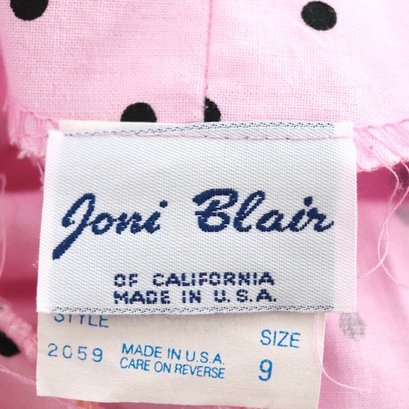 vintage 80s pink polka dot full skirt party dress S puff sleeve princess pin-up - Picture 9 of 10